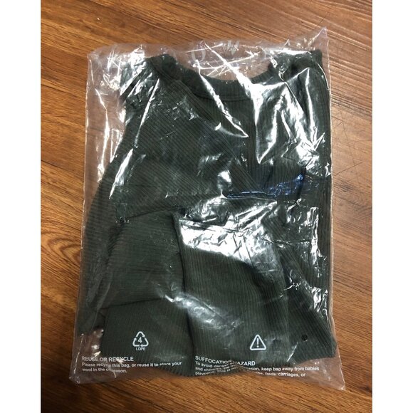 BNWT Green Woolx Raegan Ribbed tank Top - Size Medium - Picture 2 of 5